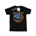 Harry Potter Girls Flying Car Cotton T-Shirt (Black) (9-11 Years)