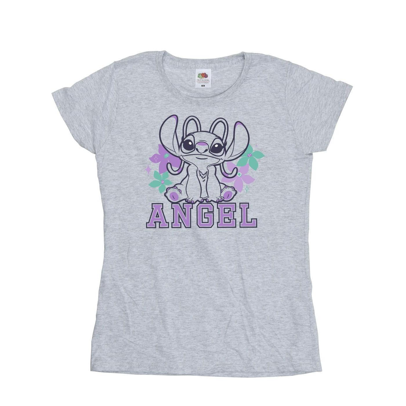 Disney Womens/Ladies Lilo & Stitch Angel Cotton T-Shirt (Sports Grey) (XXL)
