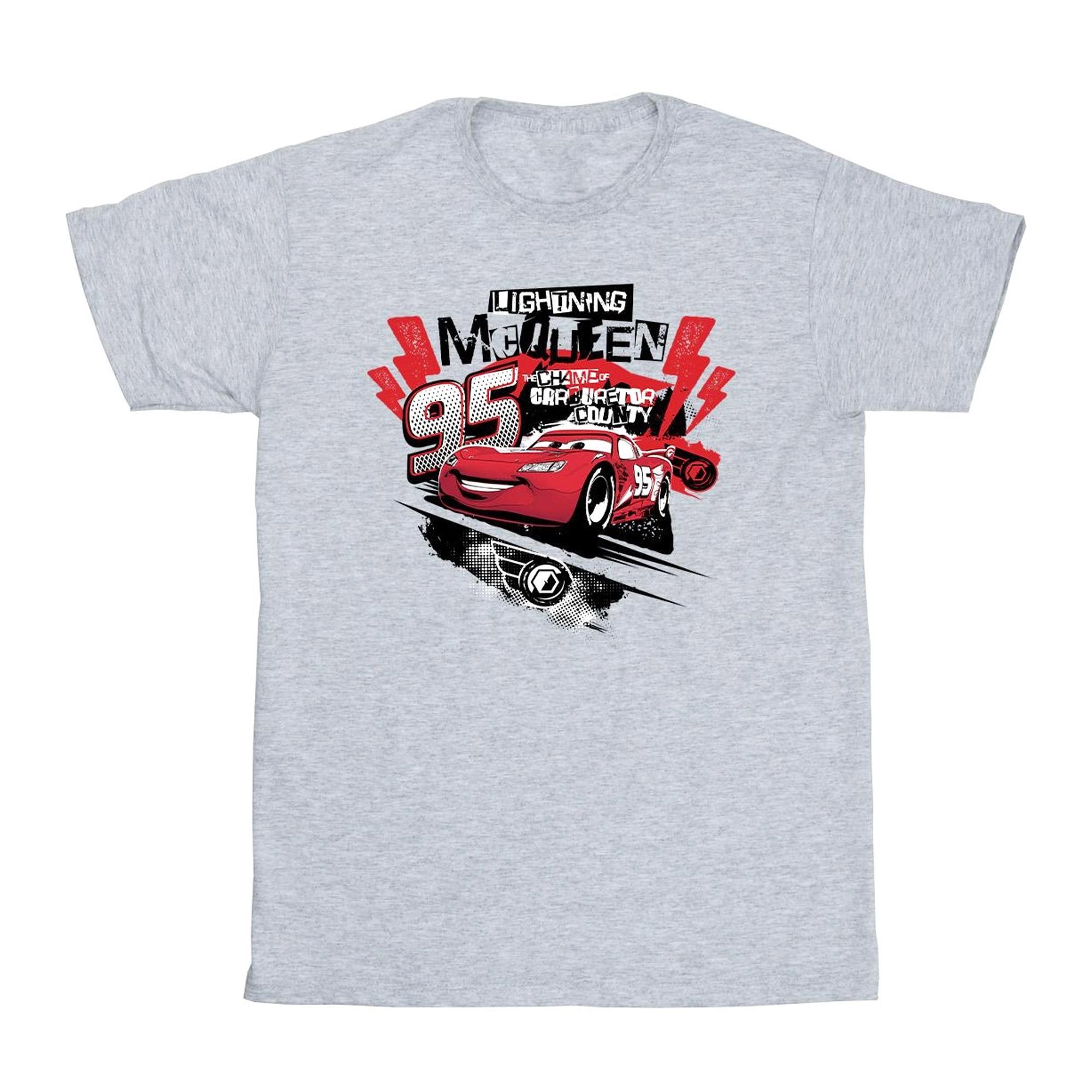 Disney Boys Cars Lightning McQueen Collage T-Shirt (Sports Grey) (12-13 Years)