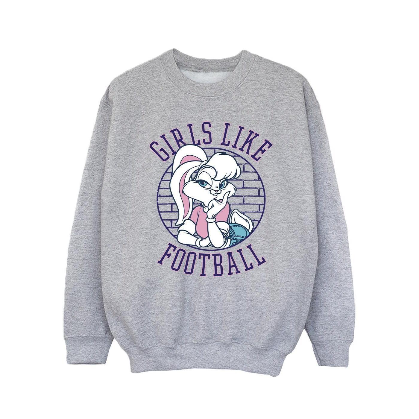 Looney Tunes Girls Lola Bunny Girls Like Football Sweatshirt (Sports Grey) (3-4 Years)