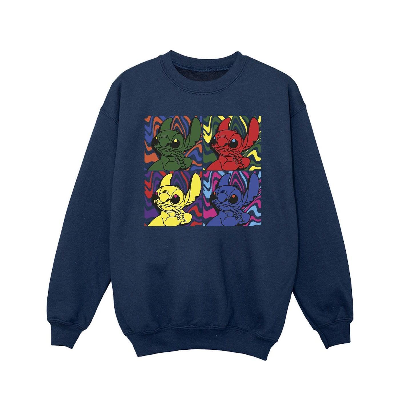 Disney Girls Lilo & Stitch Pop Art Sweatshirt (Navy Blue) (12-13 Years)