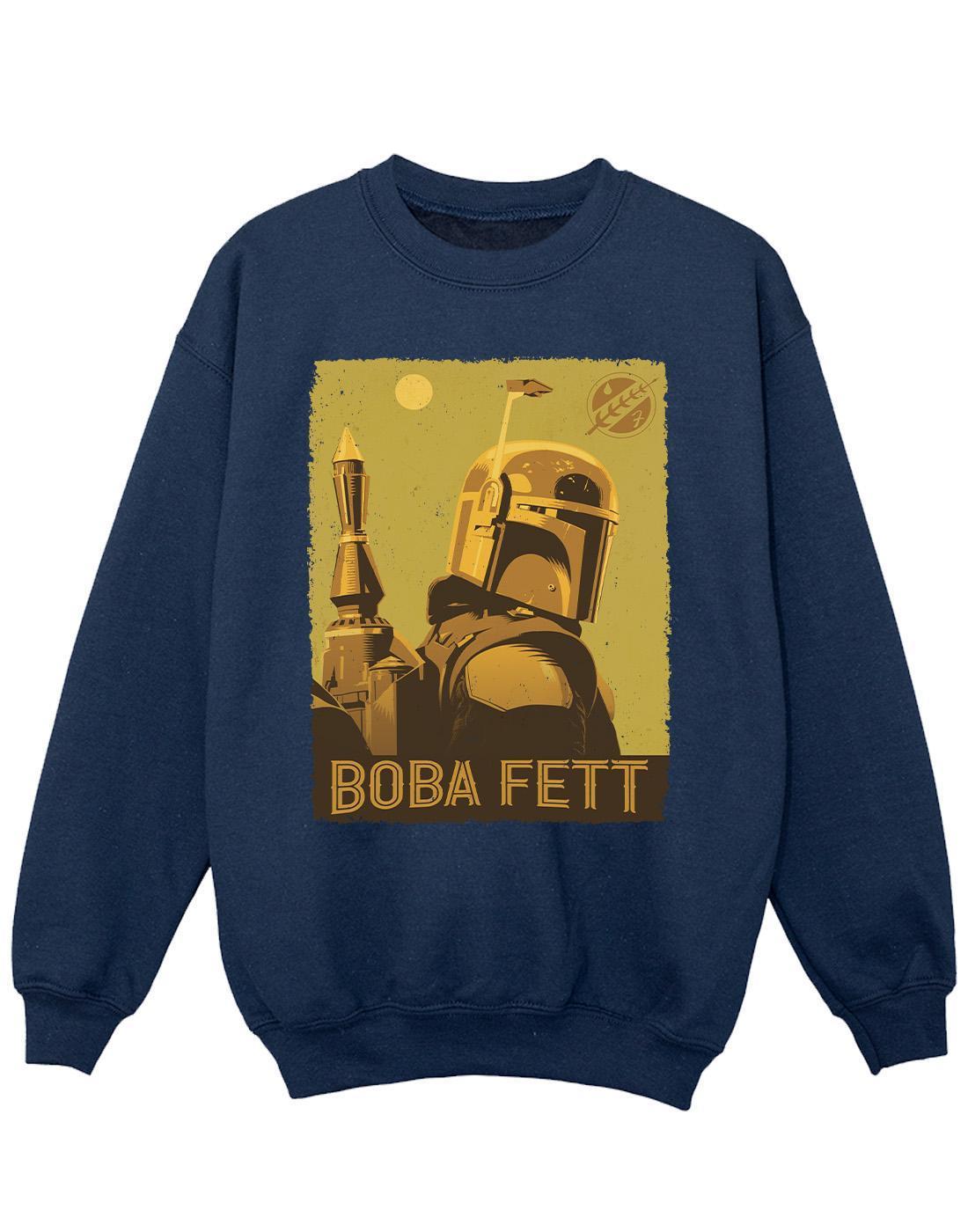 Star Wars Girls The Book Of Boba Fett Planetary Stare Sweatshirt (Navy Blue) (12-13 Years)