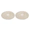 2x Ladelle Seagrass Woven Round Table Placemat/Pad White 35x35x1cm Kitchenware