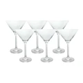 6pc Classic 18cm/274ml Stemmed Martini Glass Cocktail Drink Glassware Set Clear