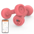 Advwin 1kg Pair Smart Dumbbell, Anti-Slip Neoprene Dumbbell with Voice Broadcast, Connect to APP, Fitness Action Guidance for Home Gym, Pink