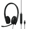 EPOS | Sennheiser ADAPT 160T USB II On-ear, double-sided USB-A headset with in-line call control and foam earpads. Certified for Microsoft Teams 1000901