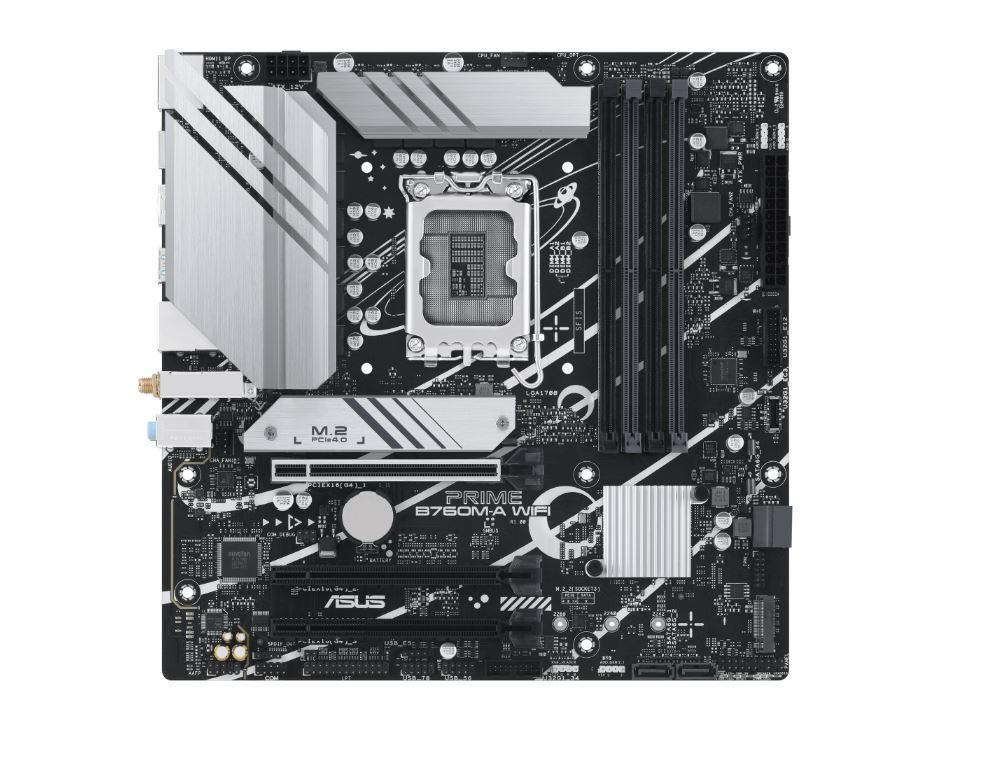 ASUS PRIME B760M-A WIFI Intel LGA 1700 mATX Motherboard 128GB,4xDDR5,1xPCIe 4.0 x16, 2xM.2,4 xSATA,2xHDMI,1xDP,Wi-Fi 6,2.5Gb Ethernet