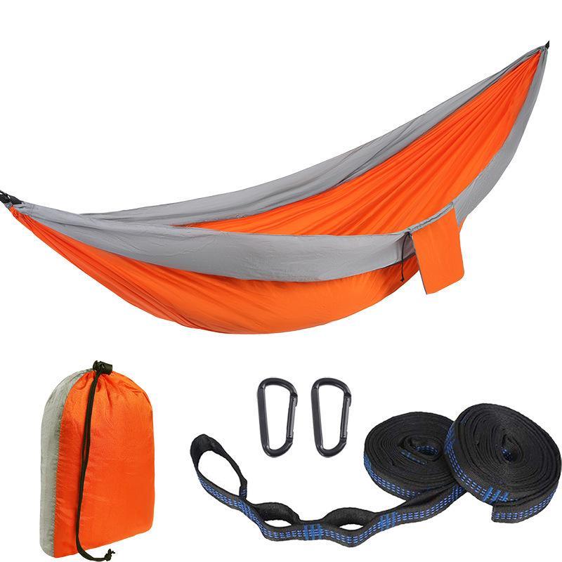 Distant Depot 2 Person Camping Hammock w Tree Straps Carabiners Pouch Orange