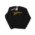 DC Comics Girls Superman Telescopic Crackle Logo Sweatshirt (Black) (7-8 Years)