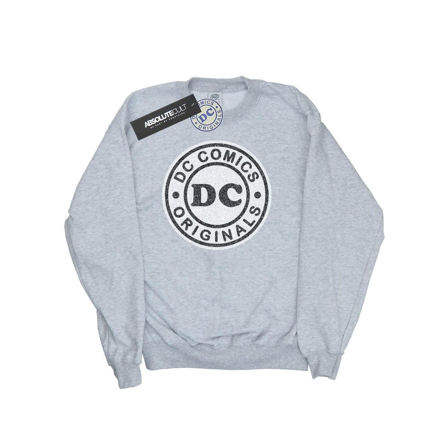 DC Comics Girls DC Originals Crackle Logo Sweatshirt (Sports Grey) (12-13 Years)