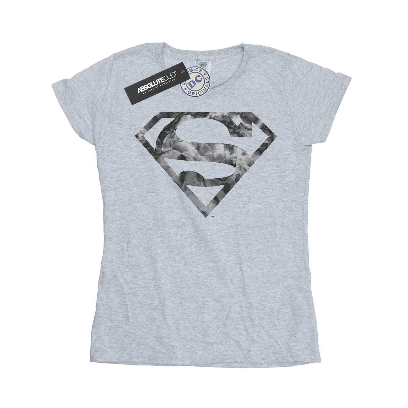 DC Comics Womens/Ladies Superman Marble Logo Cotton T-Shirt (Sports Grey) (L)