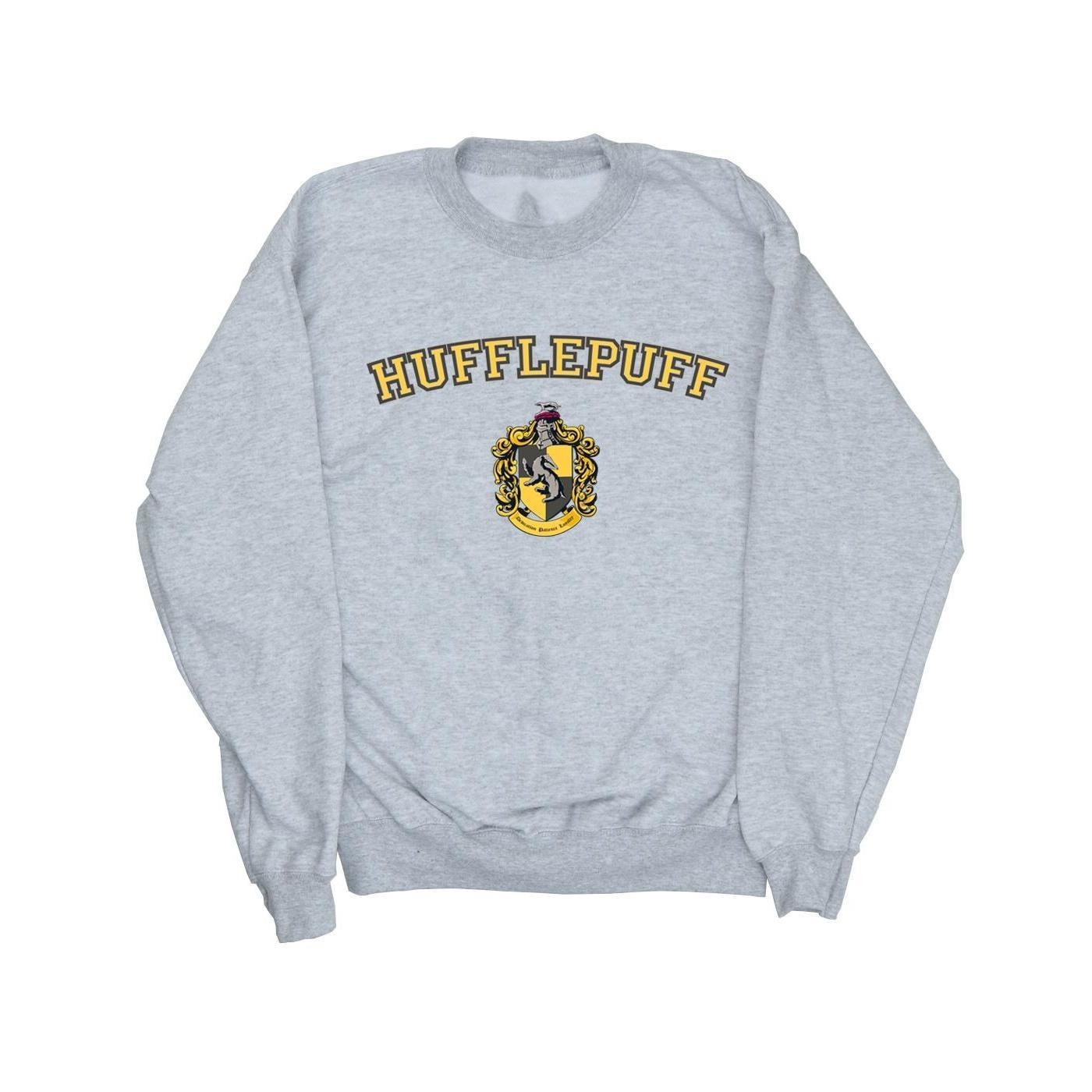 Harry Potter Mens Hufflepuff Crest Sweatshirt (Sports Grey) (XL)
