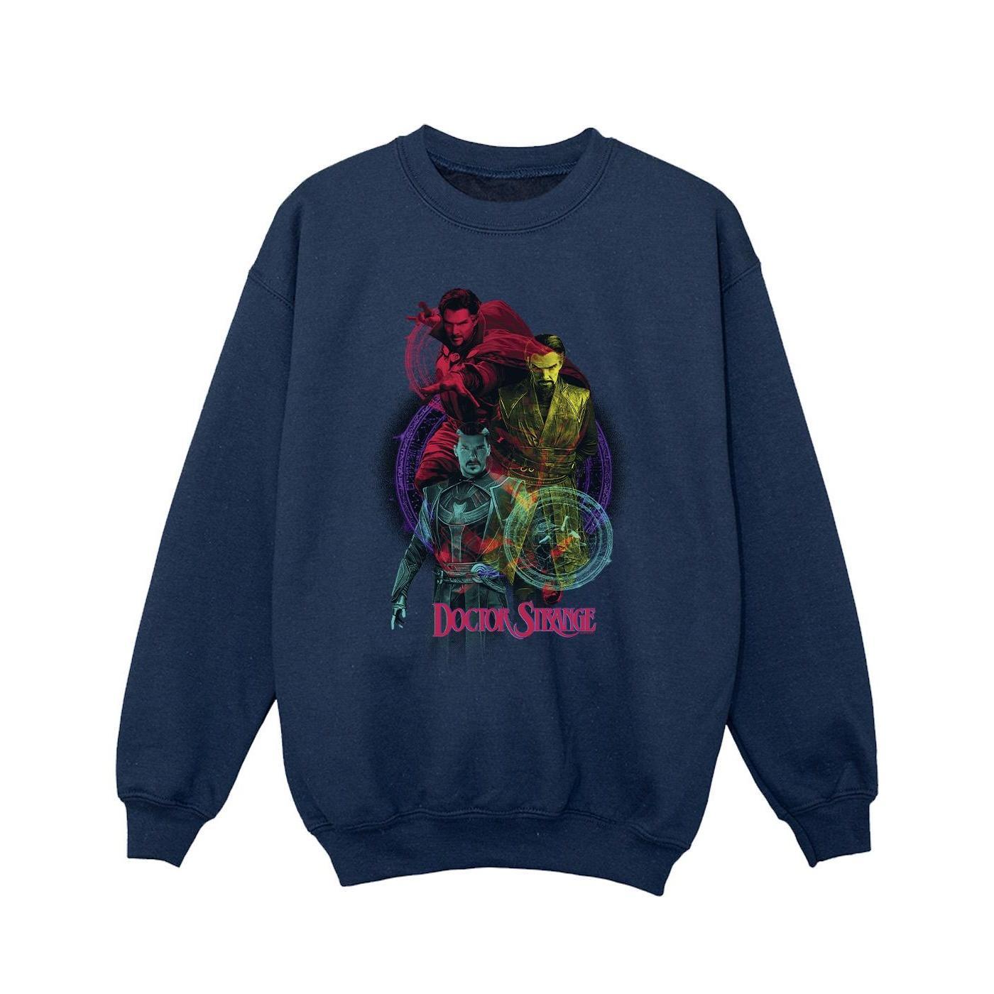 Marvel Girls Doctor Strange Rainbow Sweatshirt (Navy Blue) (12-13 Years)