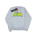 DC Comics Girls Batman Retro Logo Sweatshirt (Sports Grey) (12-13 Years)