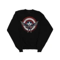 Marvel Boys Falcon And The Winter Soldier Captain America Shield Pose Sweatshirt (Black) (12-13 Years)