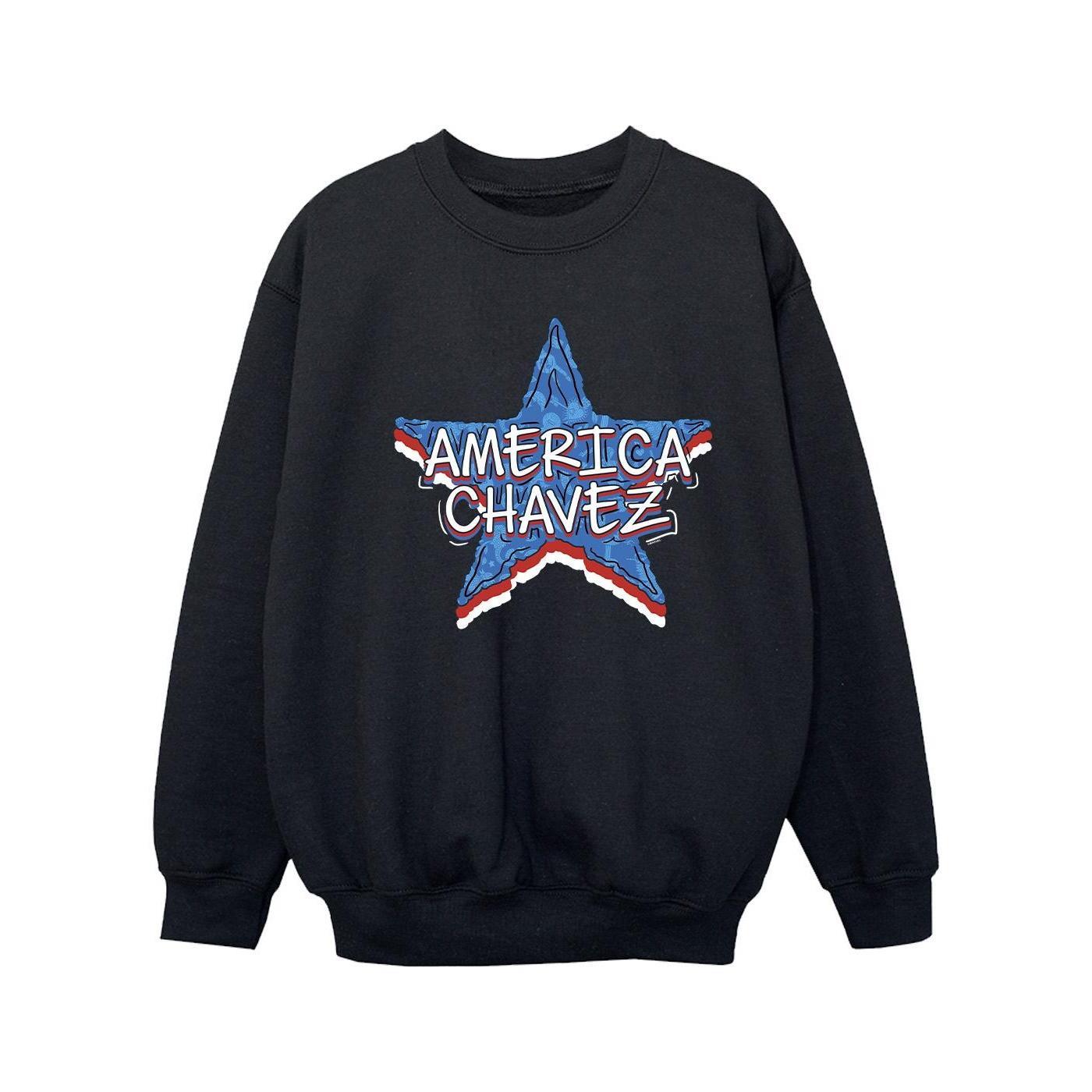 Marvel Girls Doctor Strange America Chavez Sweatshirt (Black) (12-13 Years)