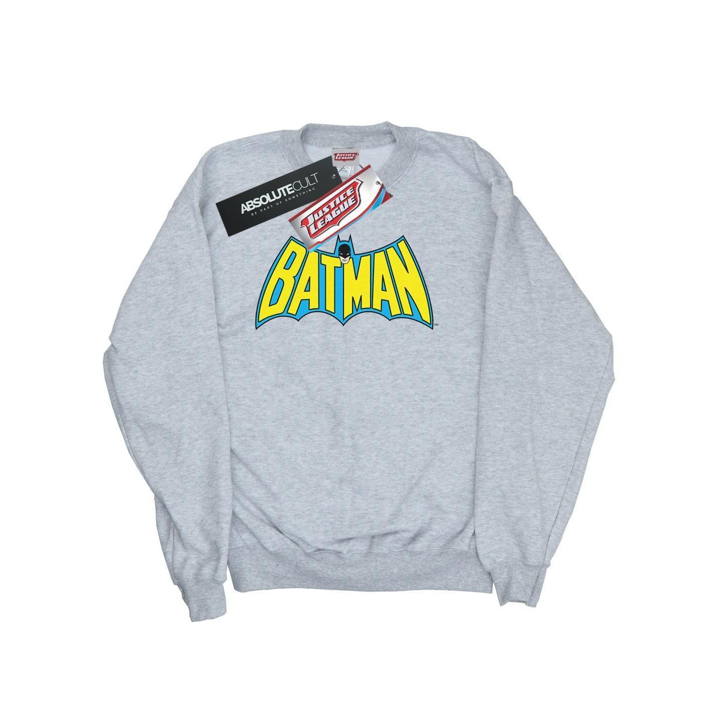 DC Comics Girls Batman Retro Logo Sweatshirt (Sports Grey) (7-8 Years)