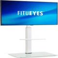 Fin TV Stand with Mount for 32 to 60 inch Flat Curved Screen Swivel and Height Adjustable with Cable Management Max VESA 600x400 mm(White)