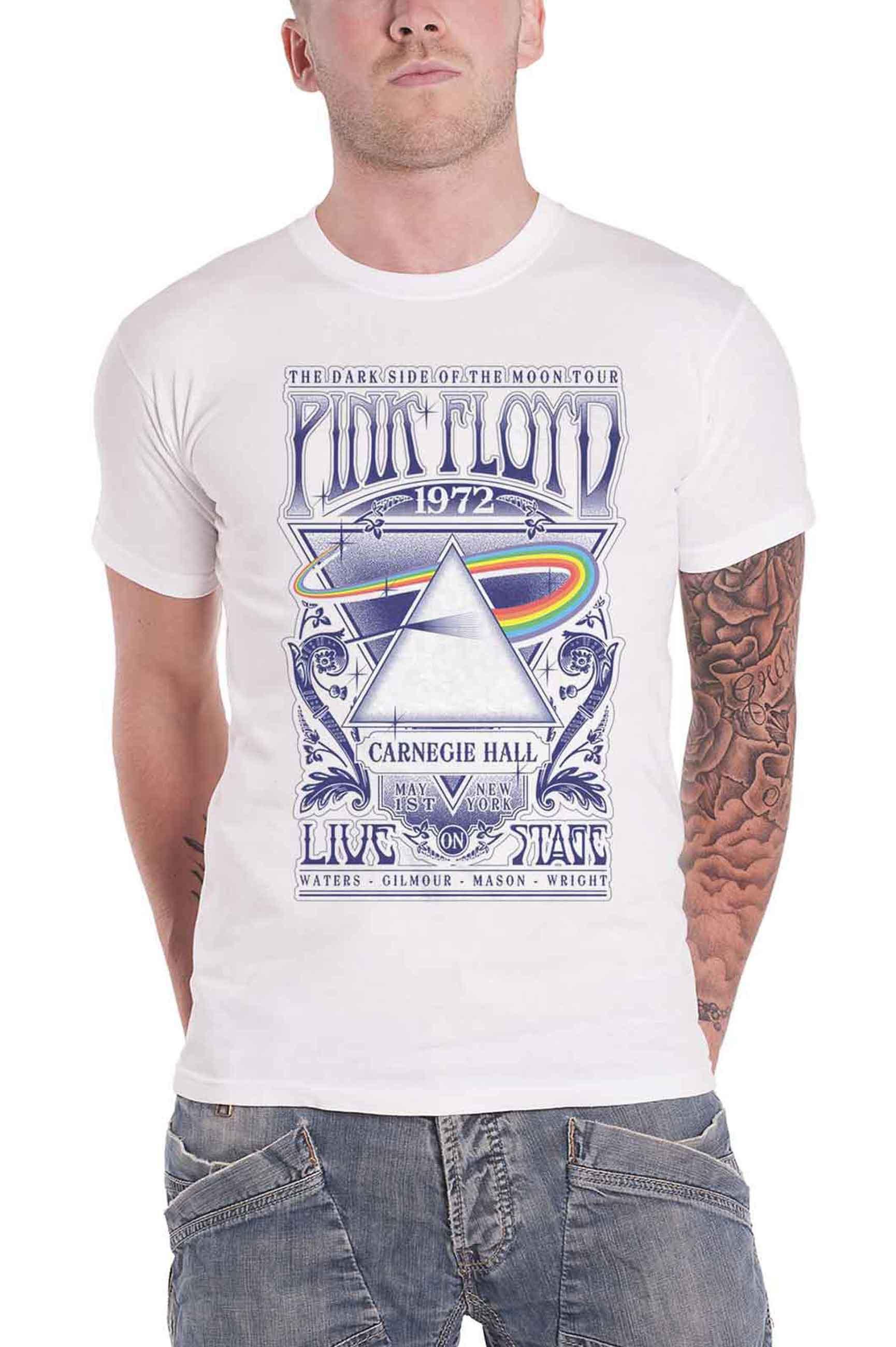 Pink Floyd T Shirt Carnegie Hall Poster Band Logo new Official Unisex White