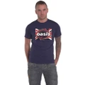Oasis T Shirt Union Jack Band Logo new Official Unisex Navy Blue