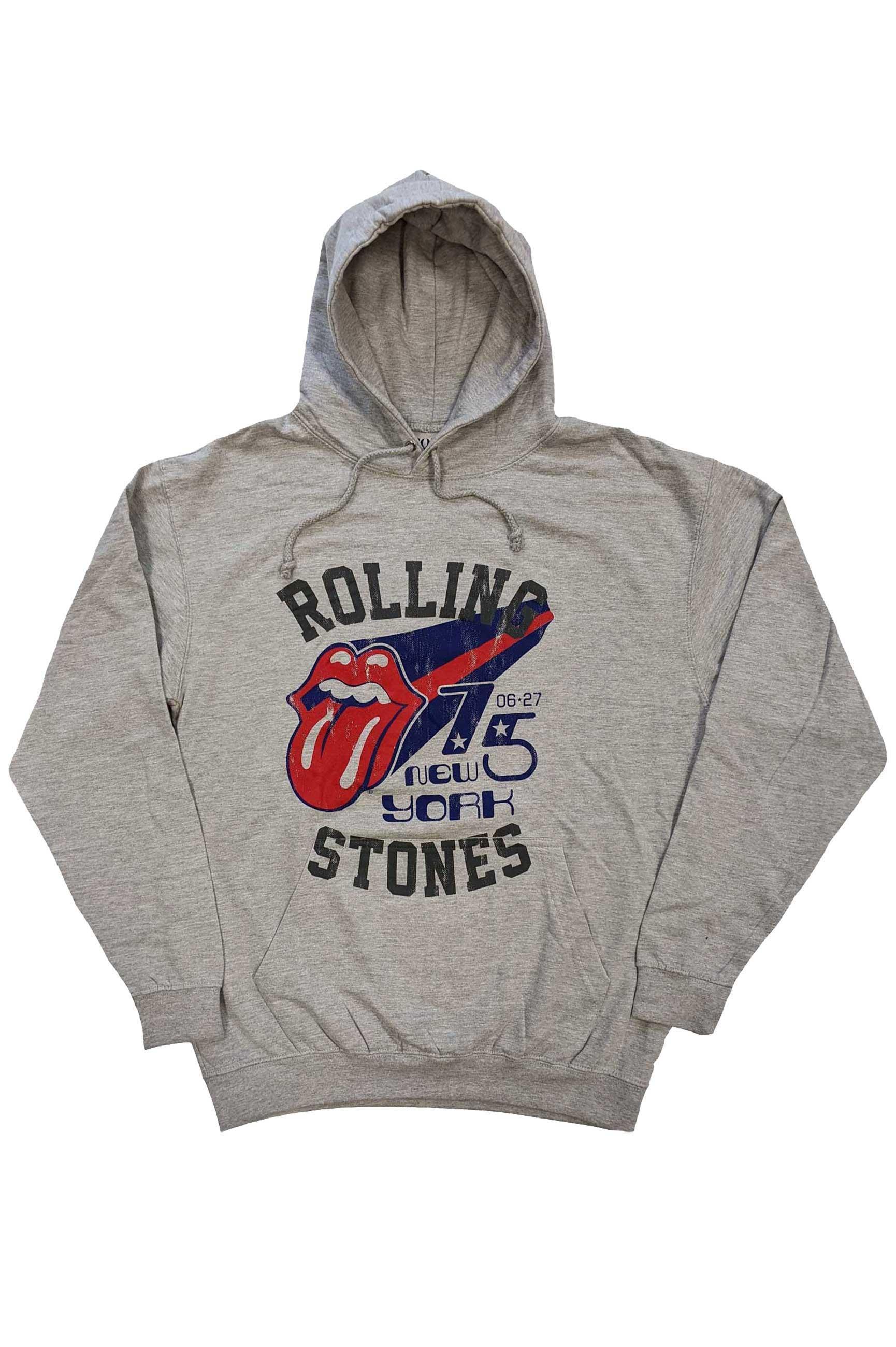 The Rolling Stones Hoodie New York 75 new Official Unisex Grey Pullover