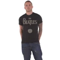 The Beatles T Shirt Hi-Build Drop T Logo and Apple new Official Unisex Black