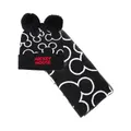 Mickey Mouse Beanie Scarf Gift Set Ears Silhouette Official Disney Black Unisex