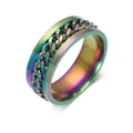 Spinner Rings Mens Womens Fidget Rotating Ring Silver Stainless Steel Size 10