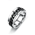 Spinner Rings Mens Womens Fidget Rotating Ring Silver Stainless Steel Size 11
