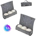 X6PCS 100% Natural Wool Dryer Ball Fabric Laundry Accessories 6cm Washing Reusable Tumble Softener with Felt Bag