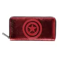 Captain armerica Purse Classic Shield Logo new Official Red Zip Around One Size