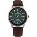 Ben Sherman WB030NT Men's Green Dial Leather Strap Watch - 43 mm