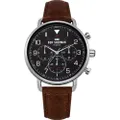 Ben Sherman Men's WB068BBR Wristwatch, 41mm, Black Dial, Brown Leather Strap
