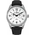 Ben Sherman Men's WB069WB Quartz Leather Strap Watch, 45mm, White Dial, Silver Case, Black Strap