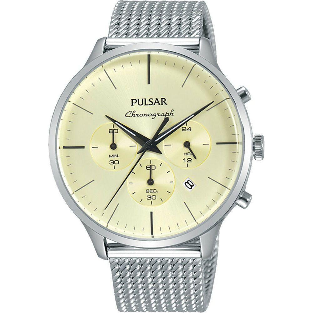 Pulsar PT3859X1 Men's Silver Steel Wristwatch (? 43 mm)
