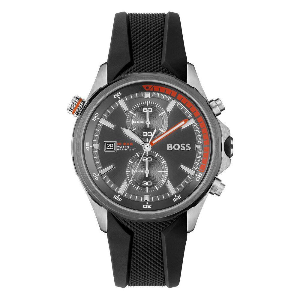 Hugo Boss Men's Quartz Watch 1513931 Black Silicone Strap Replacement for 46mm Watch - Sleek and Stylish Accessory for Men