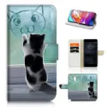 Cat TPU Phone Wallet Case Cover For Motorola MOTO G30 - (21196)