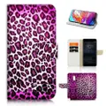 Purple Leopard TPU Phone Wallet Case Cover For Telstra Evoke Plus 2 - (40342)