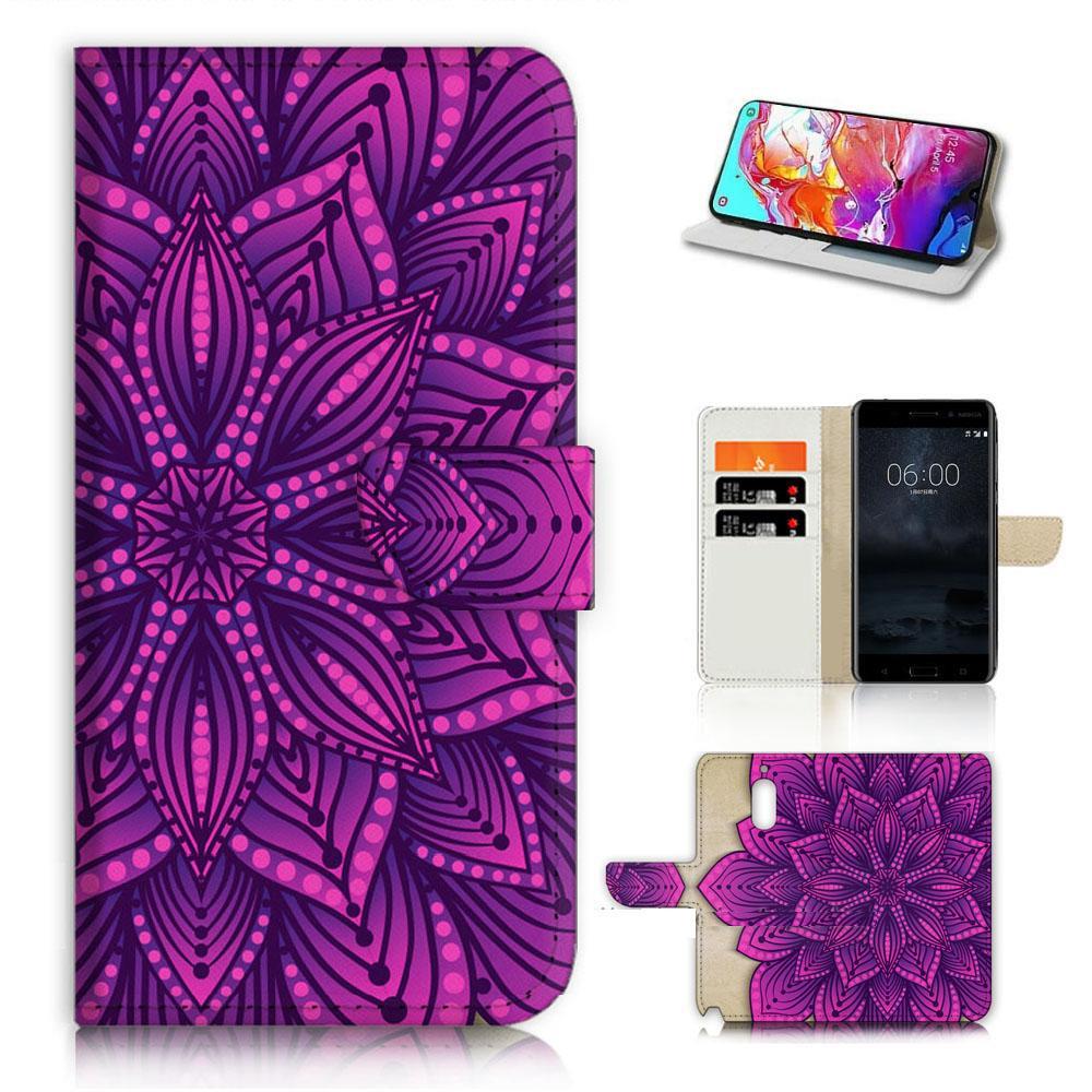 Abstract Flower TPU Phone Wallet Case Cover For Telstra Evoke Plus 2 - (40442)