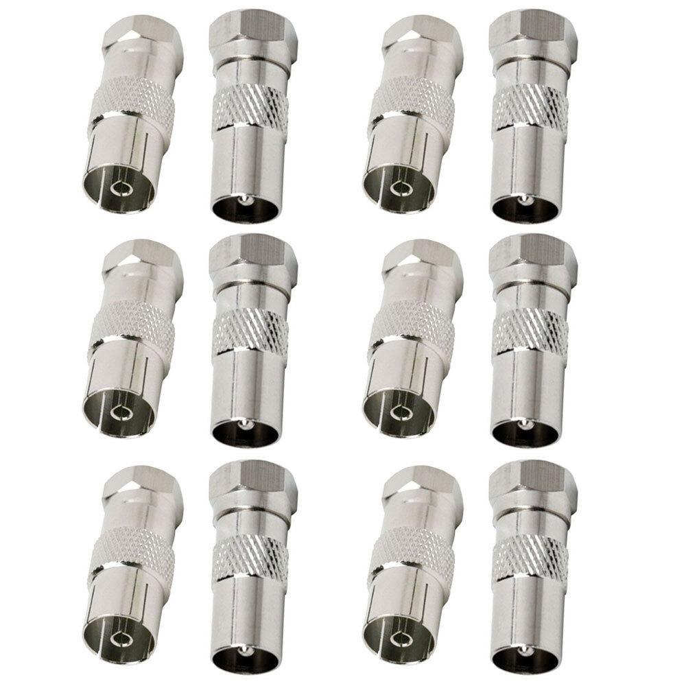 12pc F-Type Male to Coax Female Socket/F Male to PAL M TV Antenna Cable Adapter