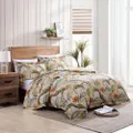 Birds Of Paradise Quilt Cover Set (Ivory) - King