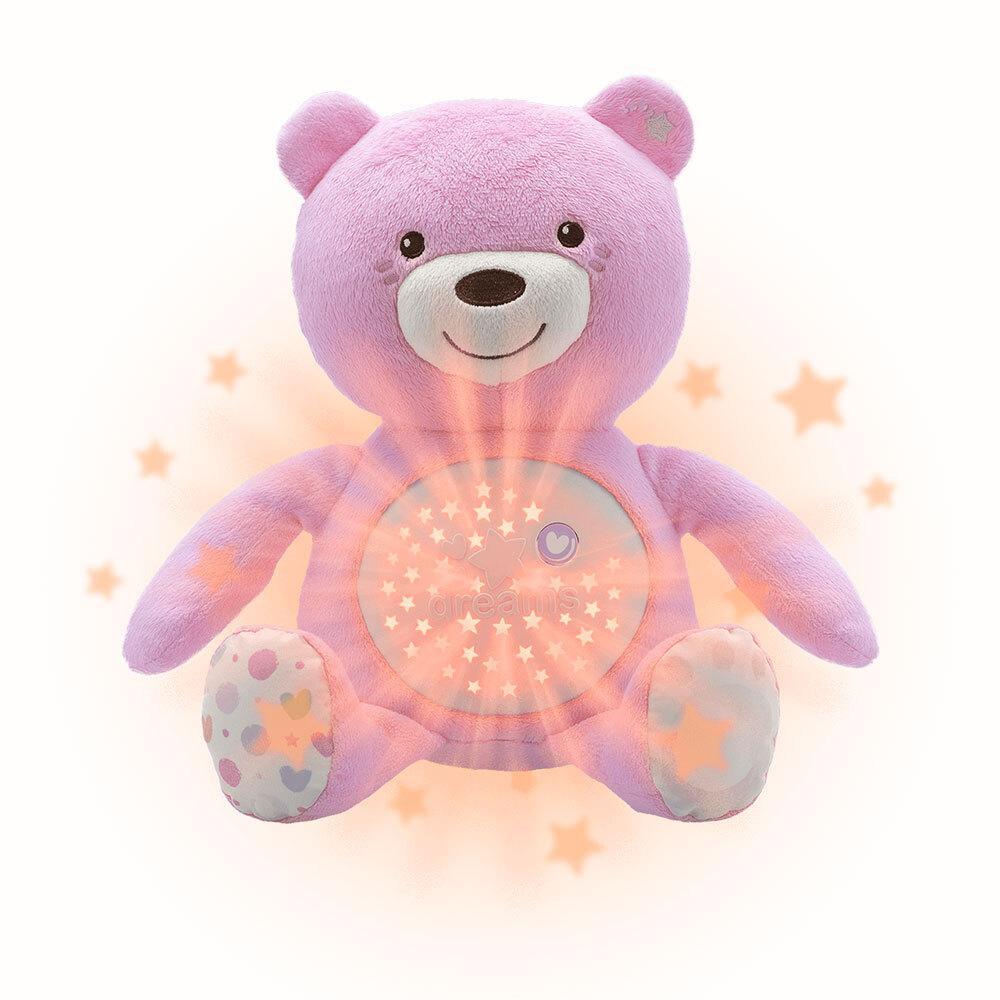 Chicco Soft Plush Baby Bear Lullaby Sound Musical Light Projector Toy 0m+ Pink