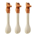 3x Urban 12cm Cat Ceramic Hanging Spoon Animal Stirrer For Coffee Cup/Mug Orange
