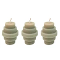 3x Urban Stacked 6cm Vanilla Scented Candle Home Fragrance Tabletop Decor Smoke