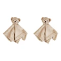 2x Urban Bear 31cm Comforter Baby/Infant Cuddle Blanket w/Animal Plush Toy Beige