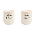 2x Urban Positivity Quote 9cm Scented Vanilla Wax Candle Always & Forever White