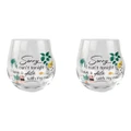 2x Urban 12cm Wine Glass Stemless Drinking Cup Sorry I Have a Date With My Cat