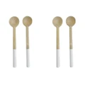 2x 2pc Urban Mini 15cm Mango Wood Spoons Kitchen Tableware Utensil Natural/White