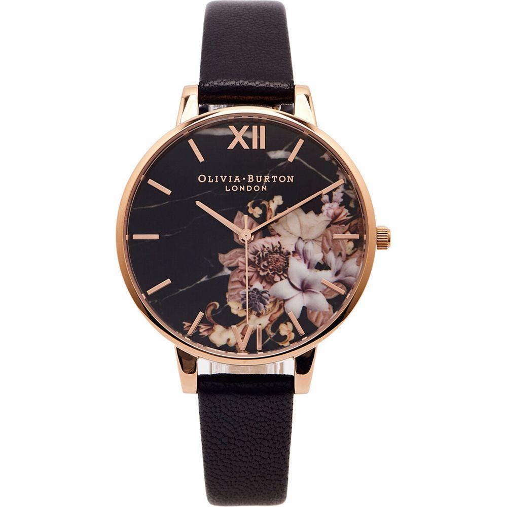 Olivia Burton Ladies' Wristwatch OB16CS01, Quartz Movement, Black Dial, Pink Case, 38 mm