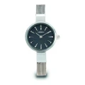 ZU013H Men's Quartz Watch Strap Replacement - Premium Stainless Steel, Sleek Black Dial
